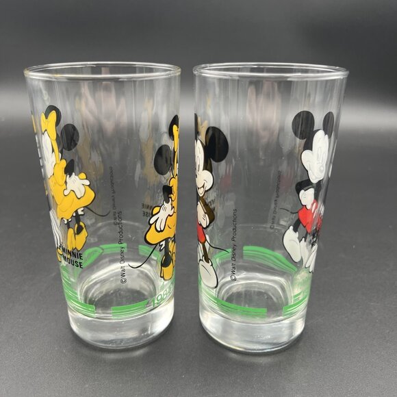 Vintage 1984 Disney 4 Glasses Hooks Drug Store Mickey Minnie Goofy Donald Duck - Picture 5 of 15
